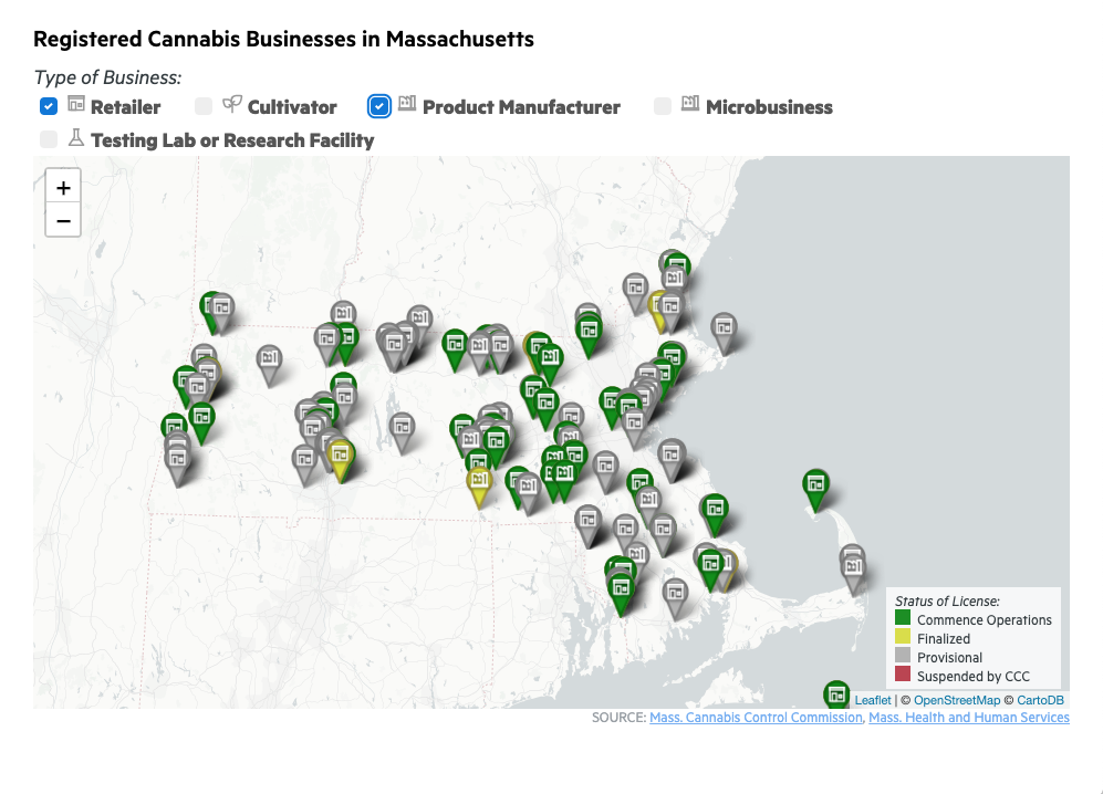 Map: Mass. Recreational Marijuana Stores (And Other Businesses)